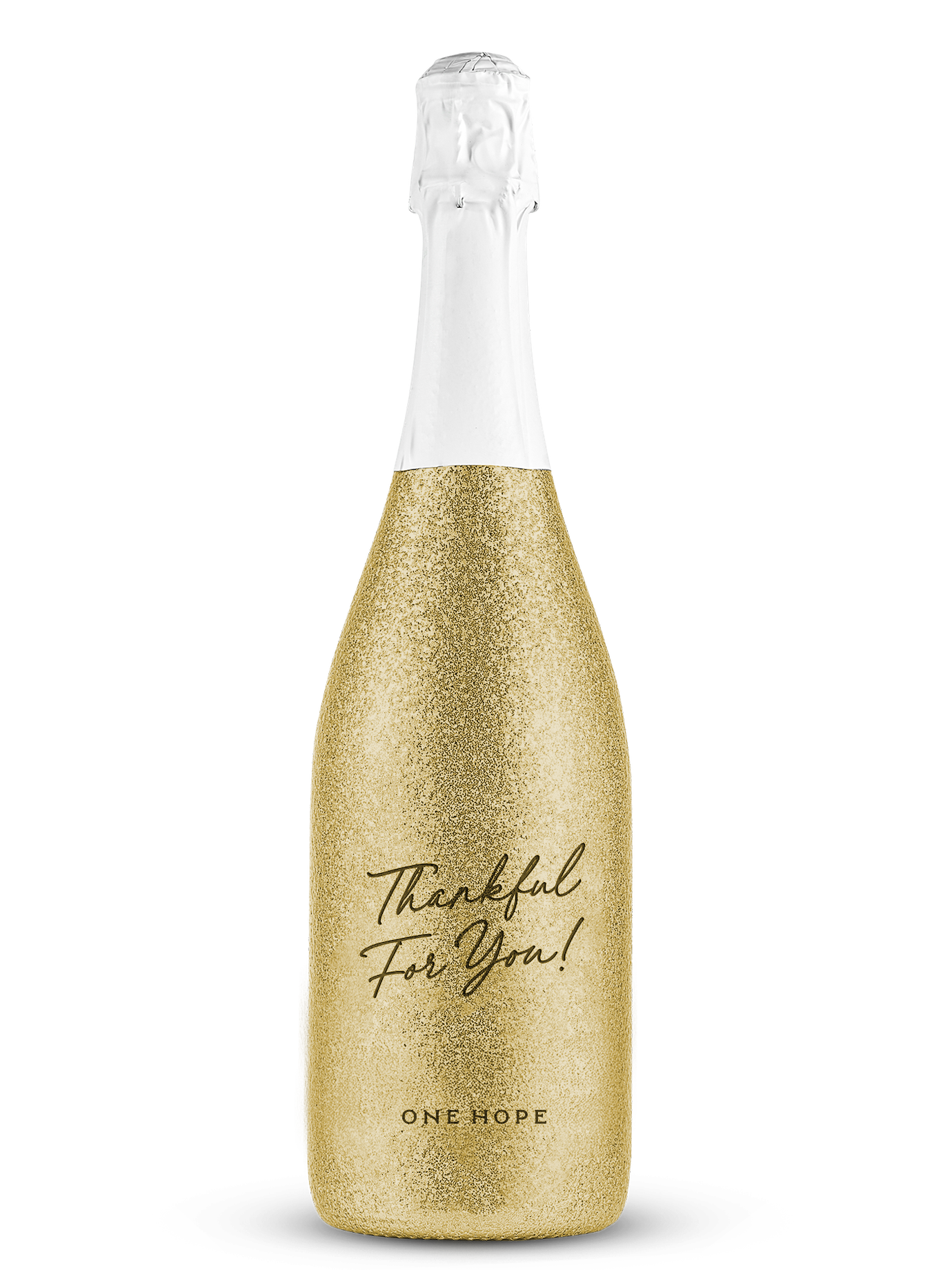 Thankful for You! Gold Shimmer Sparkling Brut Bottle | ONEHOPE Wine