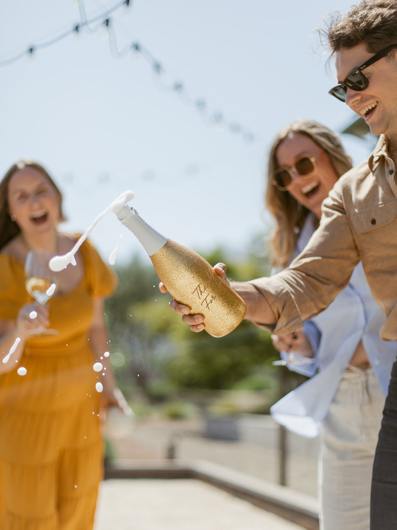 Thankful for You! Gold Shimmer Sparkling Brut Bottle | ONEHOPE Wine